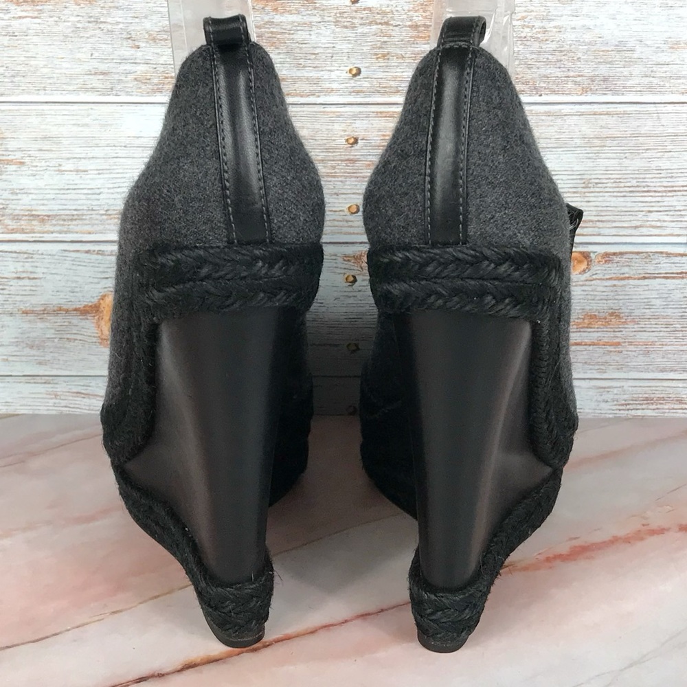 Christian Louboutin Deroba Platform Wedge Peep-toe Gray Espadrille - Picture 5 of 13